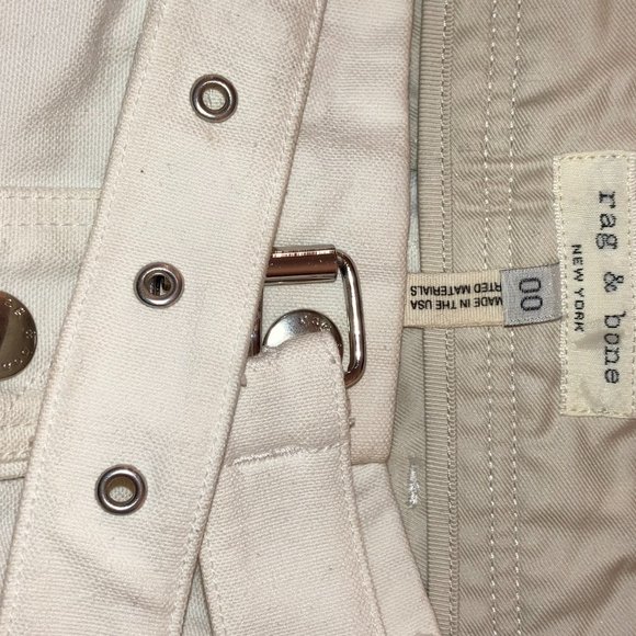 Rag & Bone White Denim Branson Belted Midi Skirt (Size 00) - Picture 5 of 6